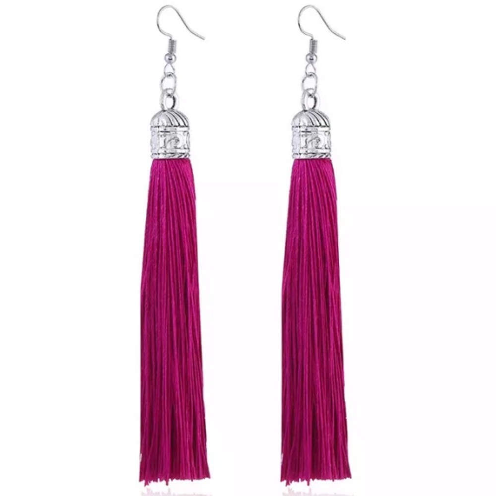 💙💎💲FIRM🛍➕BUNDLE➕4 DISCOUNT! HOT PINK💗TASSELS! - Picture 5 of 6